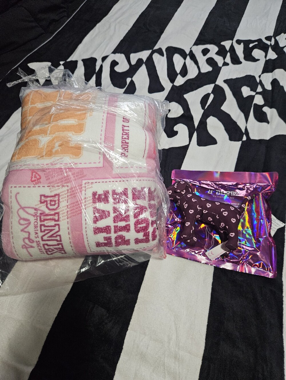 Vs Pink Blancket And Dog